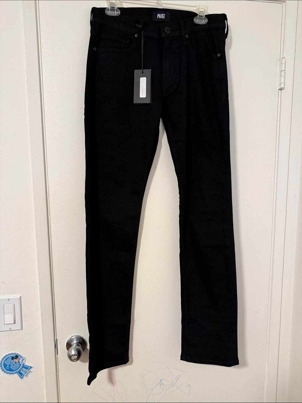 PAIGE Men's Black Skinny Jeans - Clean Classic Finish